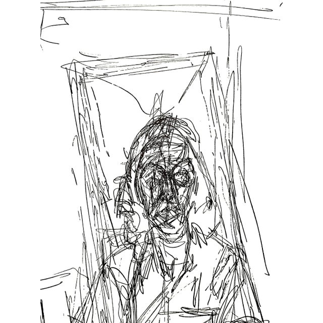 Alberto Giacometti - Portrait - Original Lithograph 1956 For Sale - Image 4 of 5