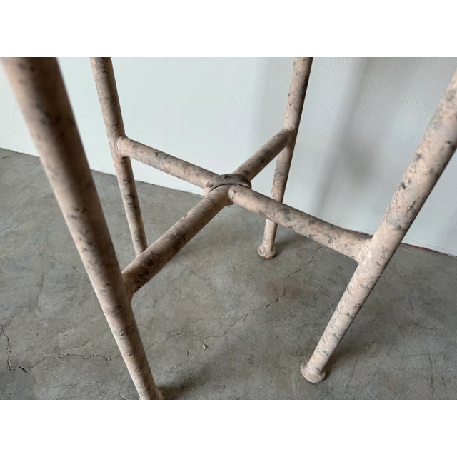 Vintage Organic Modern Wrought Iron and Stone Top Pedestal / Plant Stand For Sale In Miami - Image 6 of 12