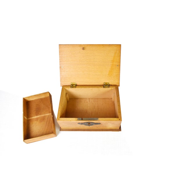 1910s Antique German Iron Cross Wooden Jewelry Trinket Box For Sale - Image 5 of 10