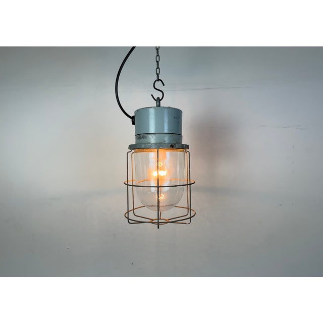 Industrial Aluminium Cage Light with Clear Glass from Elektrosvit, 1970s For Sale - Image 13 of 15