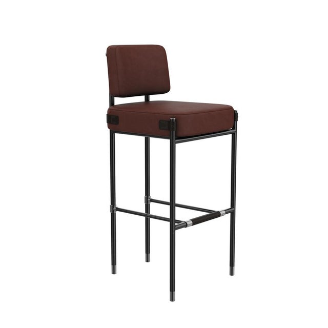 Fulton Bar Chair by Porus Studio For Sale - Image 9 of 14