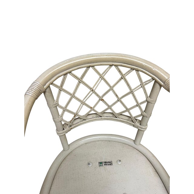 Mid 20th Century Ficks Reed Cream Rattan and Faux Bamboo Dining Set For Sale - Image 13 of 15