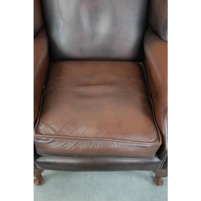 Chesterfield Club Chair in Cowhide Leather For Sale - Image 6 of 15