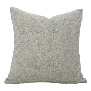 Fabdivine Handmade Thick Linen Pillow Cover 22x22 Inch Block Print Cushion- Sanganeri Jaal For Sale