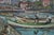 Beautiful vintage figurative landscape of fishermen with day's catch in Portofino, Italy by Jackson Craig (American, 20th...