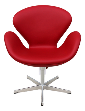 Danish Mid-Century Modern Arne Jacobsen for Fritz Hansen Red Leather Swan Chair, New