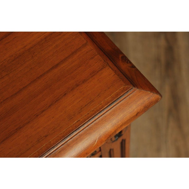 1930 Walnut Carved Pedestal Executive Desk with Pull-Out Writing Slides For Sale - Image 9 of 18