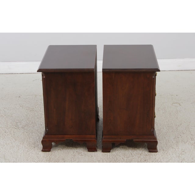 Pair of Stickley Cherry 3 Drawer Nightstands For Sale - Image 9 of 14