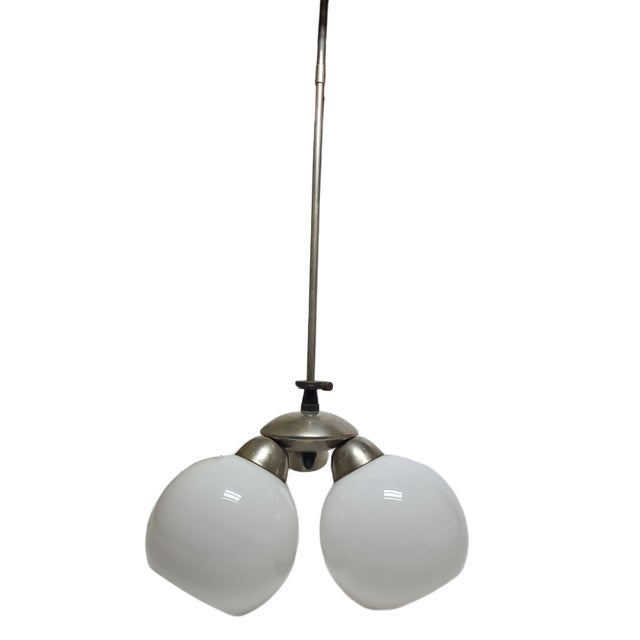 Art Deco Glass Chandelier, Poland, 1970s For Sale - Image 3 of 11
