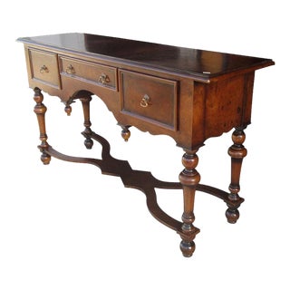 Traditional Scott Thomas Burled Walnut Console Table For Sale