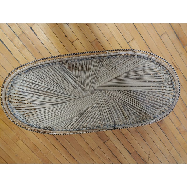 Vintage Franco Albini Style Rattan & Wicker Coffee Table & End Tables, Set of 3 For Sale In New York - Image 6 of 10