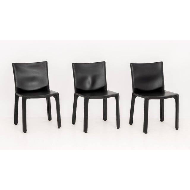 Set of Six Mario Bellini for Cassina "Cab 412" Side Chairs For Sale - Image 11 of 14