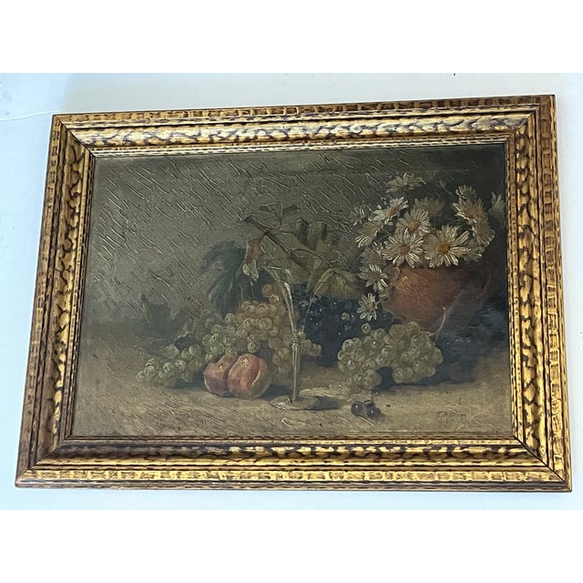 Realism 19 Th C German Still Life on Canvas in Gilded Frame For Sale - Image 3 of 16