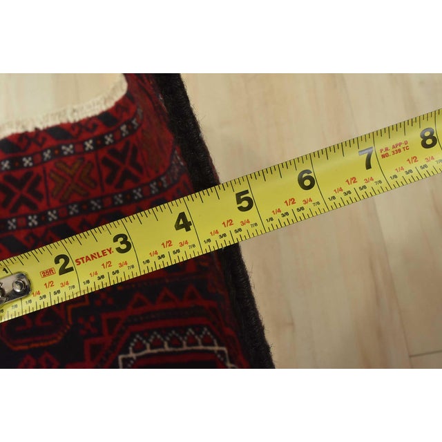 Baloch Rug 3’6” X 6’1” Blue Wool Vintage Tribal Hand-Knotted Oriental Carpet For Sale - Image 9 of 11