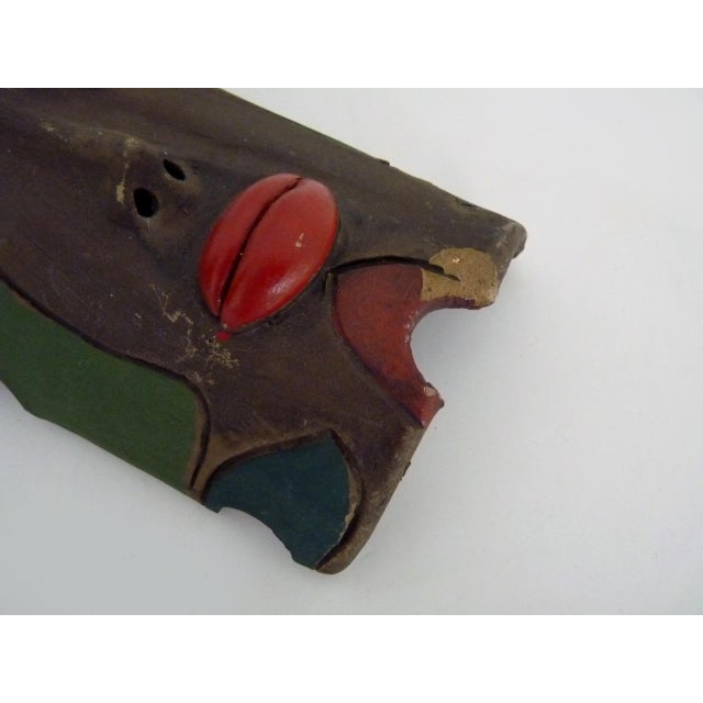1990s Vintage Brazilian Folk Art Wall Mask of Moura in Clay, 1990s For Sale - Image 5 of 8