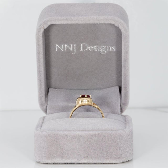 Madagascar Ruby Estate Ring in Solid 14k Yellow Gold – Round, 5mm, Size 6.5 For Sale - Image 4 of 9
