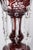 Antique Pair Ruby Glass Mantle Lusters With Engraved Grapes For Sale - Image 9 of 10