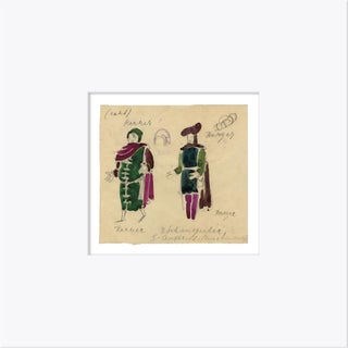 German Theater Costume Sketch Drawing Circa 1970 (4) For Sale