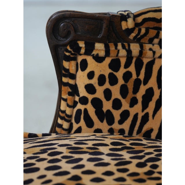 Pair of Cheetah Print Louis XVI Style Bergere Chairs For Sale - Image 9 of 18