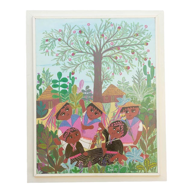 Original Manuel Lepe Mexican Native Art Painting For Sale