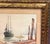Mid 20th Century Mid Century Maritime Watercolor Painting - Sailboat in a Harbor - Signed, Fantastic Gilt Wood Frame For Sale - Image 5 of 8