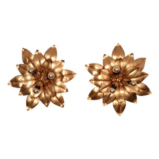 Mid-Century Wall Lamps with Florentine Design, 1970s, Set of 2 For Sale