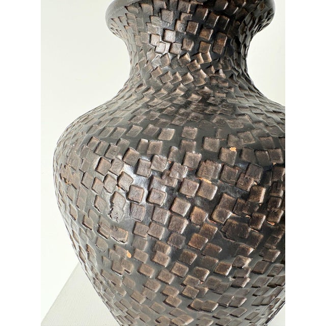 Large Vintage Pottery Table Lamp, 1970s For Sale - Image 10 of 12