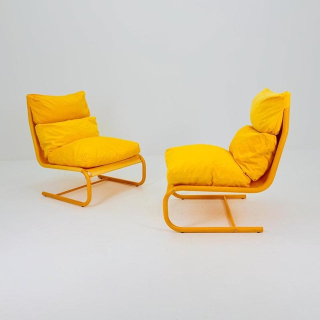 1 of 2 space age stuns yellow lounge chairs by jan dranger & johan huldt for innovator sweden 1970s jan dranger & johan...