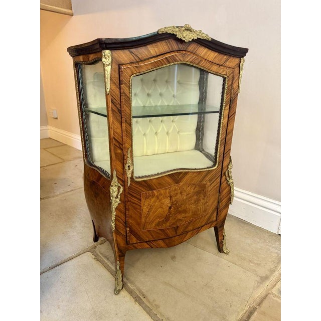 Antique French Walnut and Kingwood Display Cabinet, 1900 For Sale - Image 3 of 7