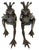 Pair Patinated Bronze Reclining Frog Prince Reading Book Bookends, Late 20th C. For Sale In West Palm - Image 6 of 12