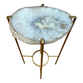 Unusual Modern Handcrafted Geode Drinks Table For Sale