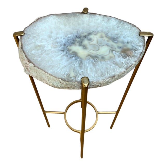 Unusual Modern Handcrafted Geode Drinks Table For Sale