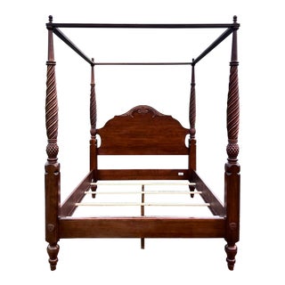 Ethan Allen British Classics Cherry Canopy Bed - Queen Size For Sale