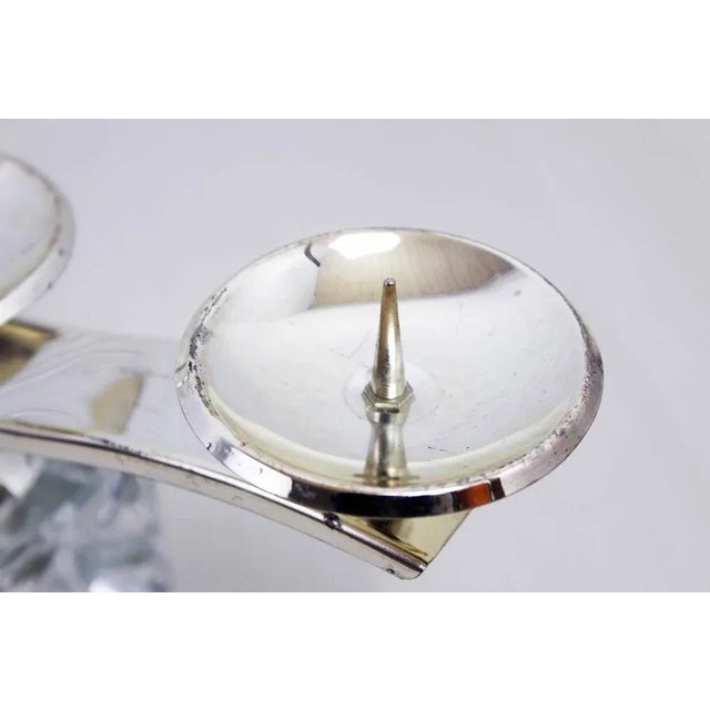 Candleholder in Glass and Silver Metal from Peill & Putzler, 1970s For Sale - Image 11 of 12