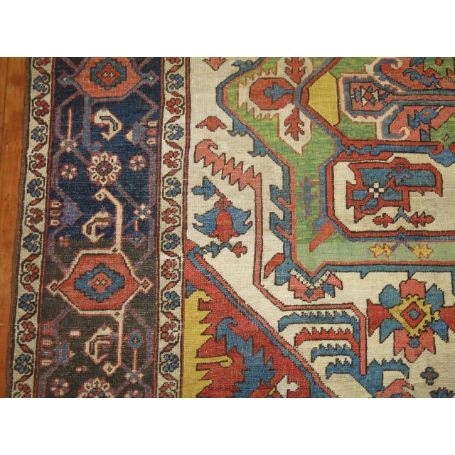 Zabihi Collection Antique Serapi Heriz Carpet For Sale - Image 16 of 18