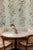 Chinoiserie Mahjong Floral Stripe Grasscloth Wallpaper by House Party | Green Dragon | 6 Yards For Sale - Image 3 of 7