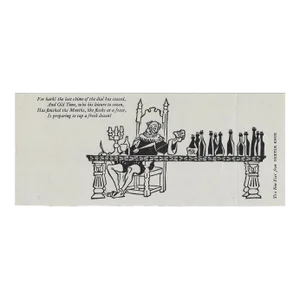 1950s Dexter Knox New Years Greeting Woodcut