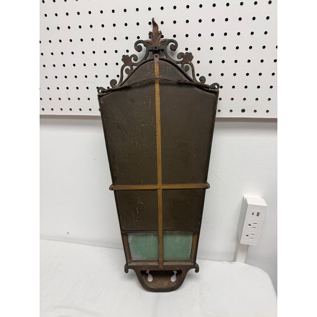 Traditional 1920's Pair of Bronze and Iron Mirrored Hanging Planters For Sale - Image 3 of 7