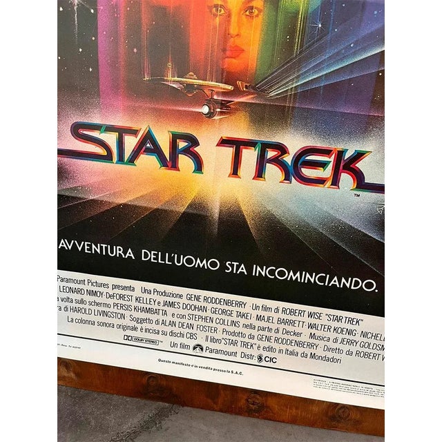 Black Italian Star Trek Film Poster, 1980s For Sale - Image 8 of 10