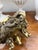 Ornate Mid 20th Century Cast Brass Chinese Incense Burner Censer With Dragons and Fu Dogs and Green Stone Finial For Sale - Image 9 of 12