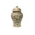 This elegant ceramic jar, with its lid removed to reveal its intricate details, exudes an air of timeless artistry, its...