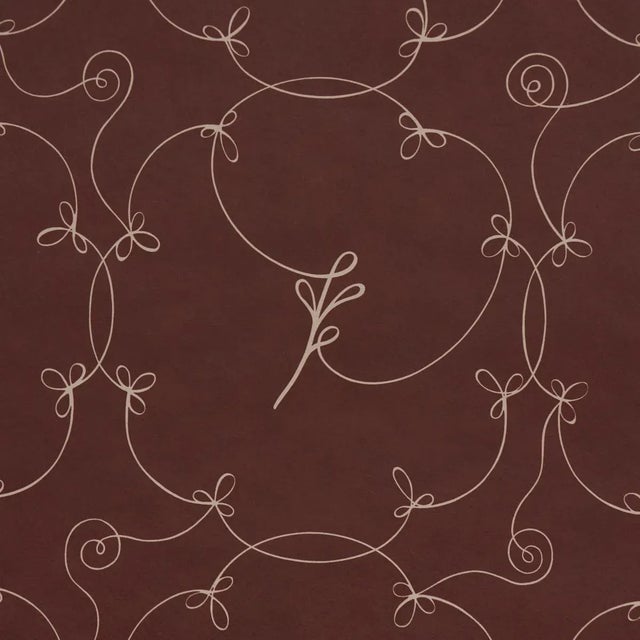 Contemporary SAMPLE - Schumacher X Backdrop Broderie Wallpaper In Bordeaux For Sale - Image 3 of 4