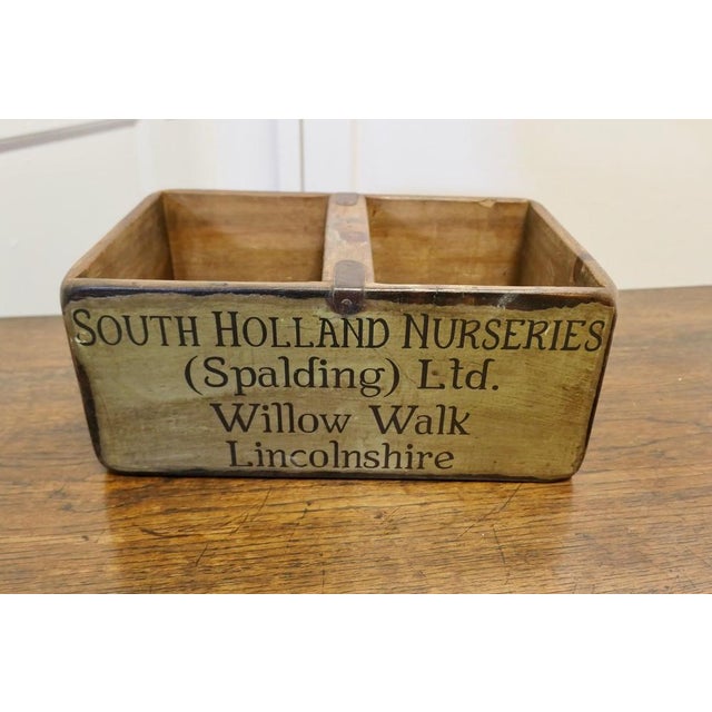 Decorative Re Painted 19th Century Wine Box, Trug. A delightful piece painted over, advertising South Holland Nurseries....