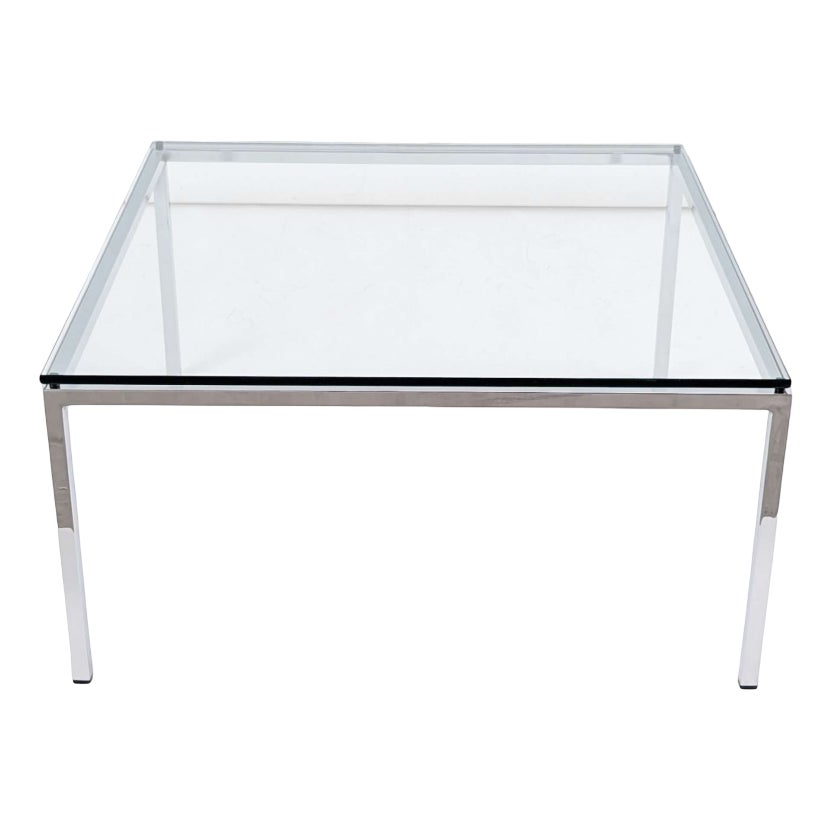 Vintage Square Glass and Chrome Coffee Table by Knoll International ...