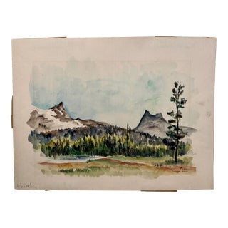 Henry Emil Salloch Original Watercolor on Paper Tuolumne Meadows, 1951. For Sale