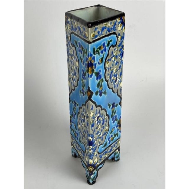 A 19th-century French faience enamel vase from the Jules Vieillard & Cie factory in Bordeaux, in the Orientalist taste....