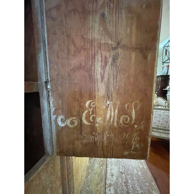 Yellow Early 19th Century Gustavian Style Cabinet With Drop Leaf Table For Sale - Image 8 of 11