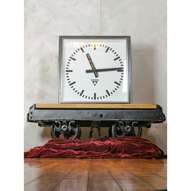 Huge Light-Up Station Clock by Pragotron, 1960s For Sale - Image 6 of 16