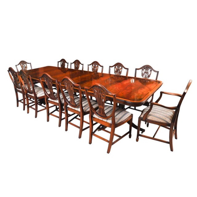 George III Revival Twin Pedestal Dining Table, 20th Century For Sale - Image 4 of 18
