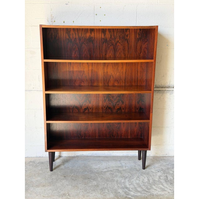 Mid-Century Modern Viby J Rosewood Open Shelf Bookcase Unit Danish Mid-Century Modern 1960s For Sale - Image 3 of 10